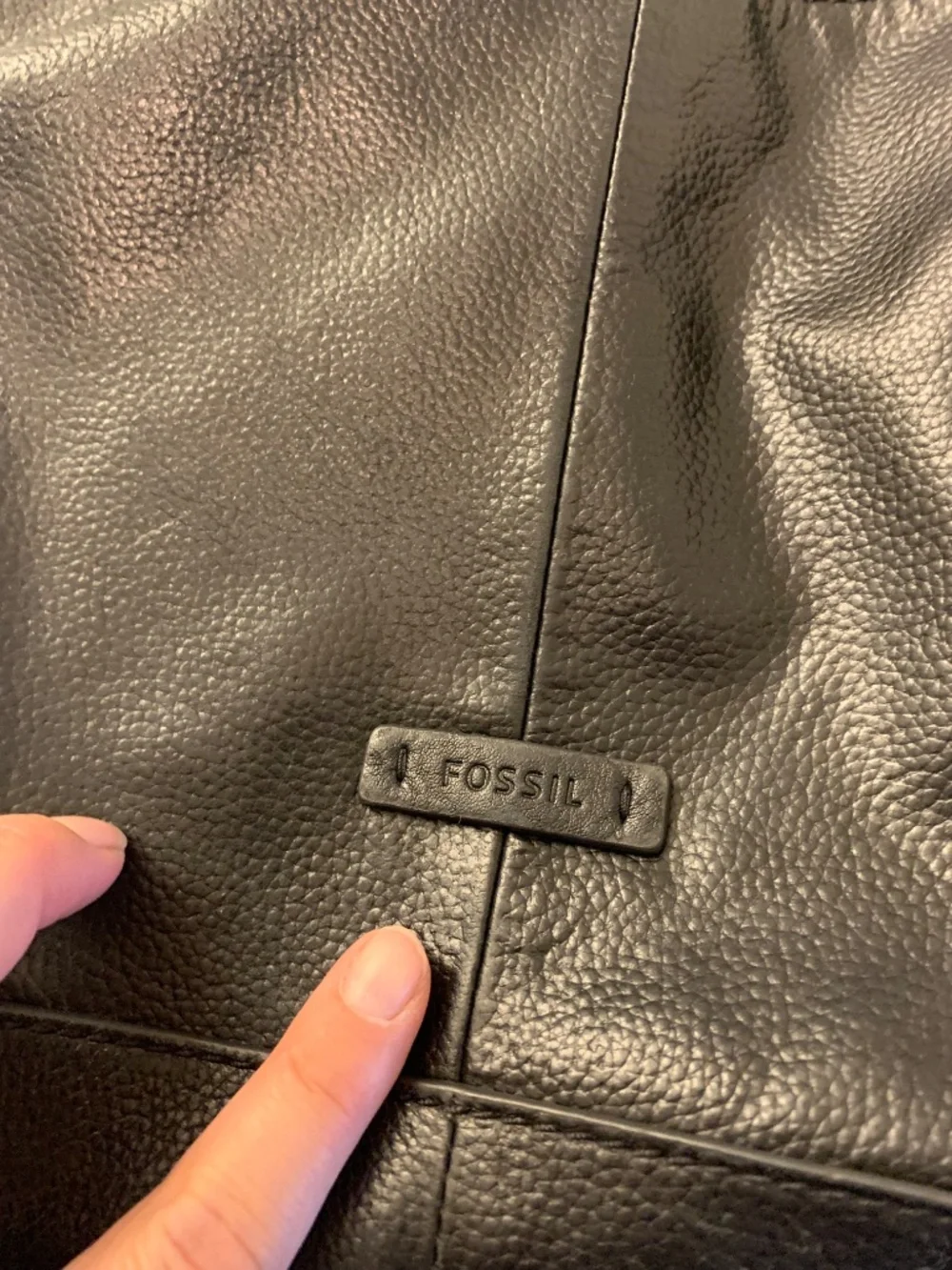 Fossil black leather handbag